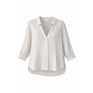 Calvin Klein Striped Button Down High-Low Tunic Blouse XXL